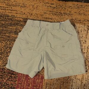 AFTCO Size 32 Men's Light Khaki Cargo Shorts Fishing Swim